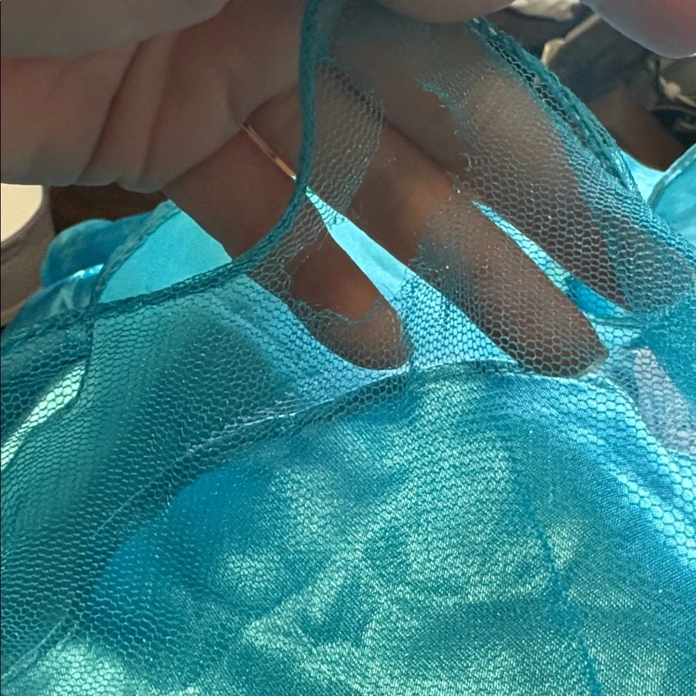 Blue Sequin Strapless Dress Y2K - Picture 11 of 12